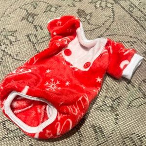 Red holiday, onesie for extra small dog